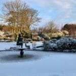 A frozen pond