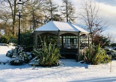 The snowy summer house