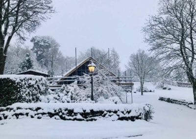 Snow at Warren Forest Park Lampost