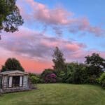 Static caravan sunset sky tranquil park landscape